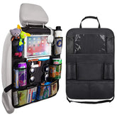 Car Backseat Organizer with Table Holder & 9 Pockets - Kick Mats for Kids