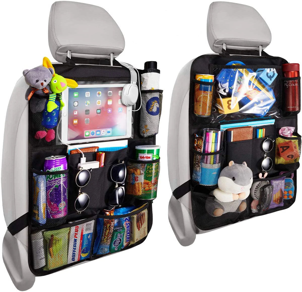 Car Backseat Organizer with Table Holder & 9 Pockets - Kick Mats for Kids