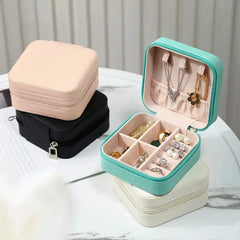 Portable Mini Jewelry Storage Box - Travel Organizer for Earrings, Necklaces, Rings