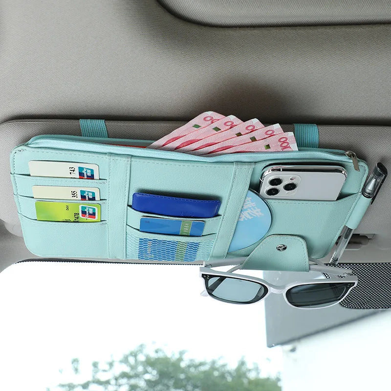 Car Sun Visor Organizer & Sunglasses Holder - Truck Interior Accessories