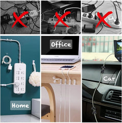 20/5PCS USB Cable Organizer Clips - Wire Winder Holder for Earphone, Mouse Cord, Adhesive Hooks