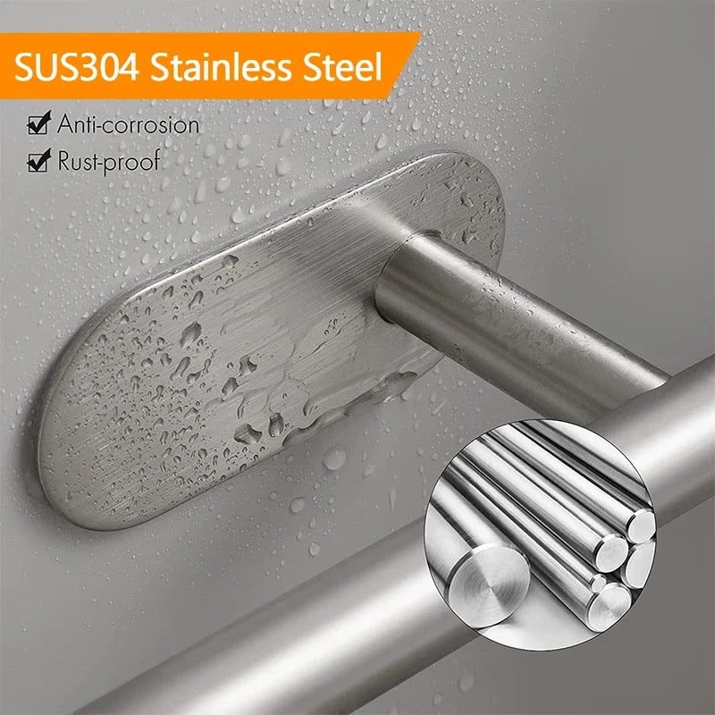 Self-Adhesive SUS304 Stainless Steel Toilet Paper Holder - Wall Mount Dispenser for Bathroom and Kitchen