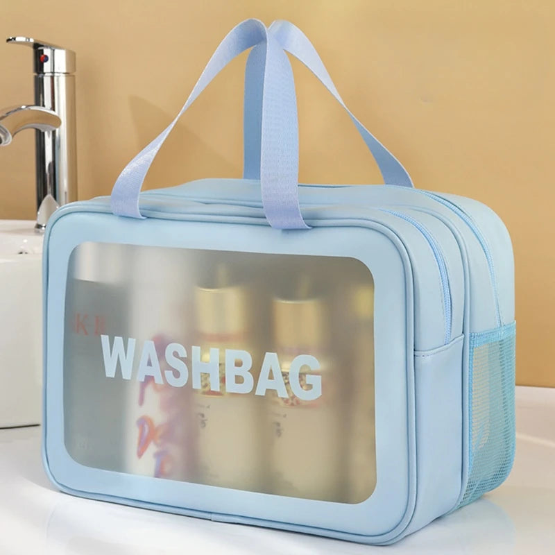 Portable Wet-Dry Separation Makeup Bag - Travel Toiletry Bag for Fitness and Swimming Essentials, Large Capacity Storage