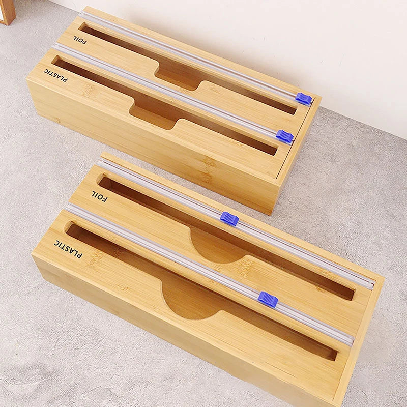 Bamboo Kitchen Organizer with Slide Cutter