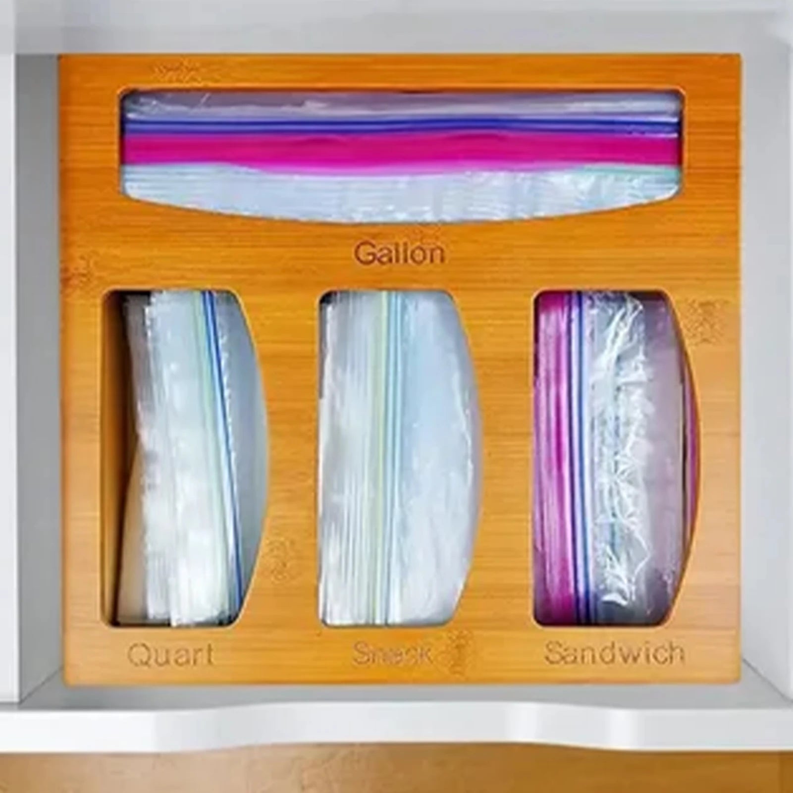 Ziplock Bag Storage Organizer and Dispenser for Kitchen Drawer