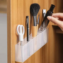 Wall Mounted 3-Grid Organizer Cabinet - Self-adhesive Makeup Storage Box for Small Objects