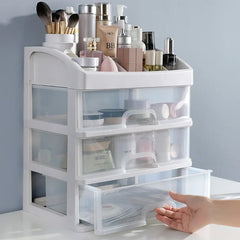 Makeup Case Jewelry Container Box with Drawers - Plastic Cosmetic Storage Organizer