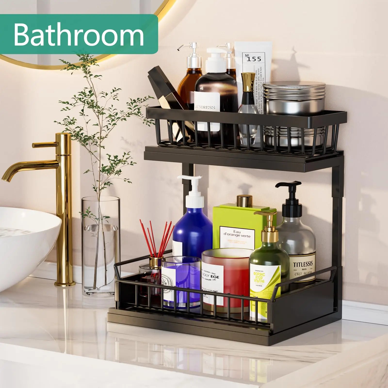 2 Tier Under Sink Organizer and Storage Basket