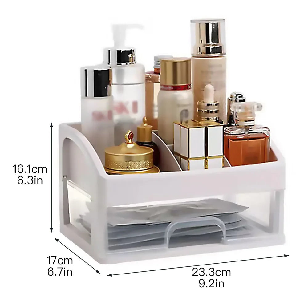 Makeup Case Jewelry Container Box with Drawers - Plastic Cosmetic Storage Organizer