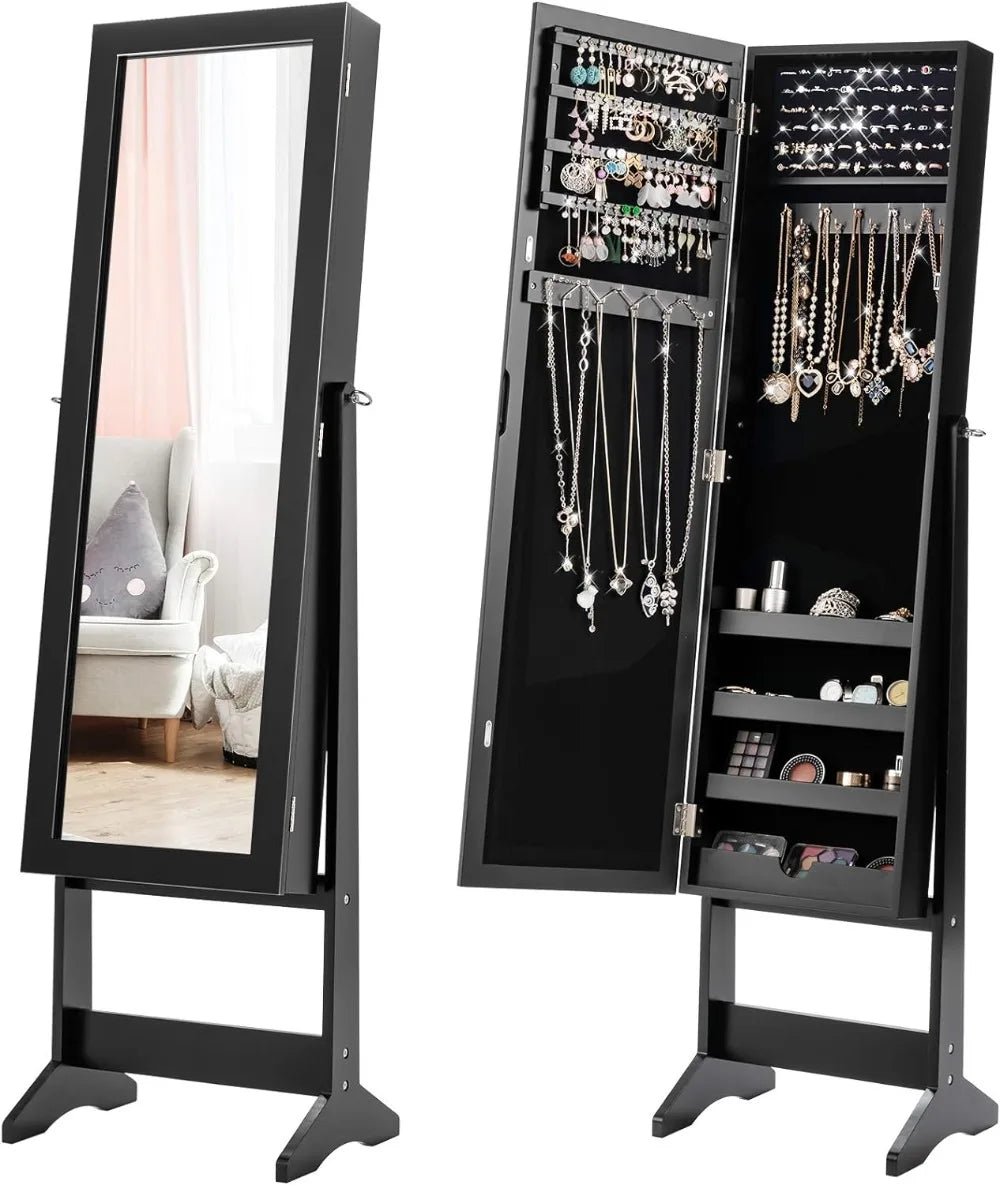 Jewelry Cabinet with Full-Length Mirror