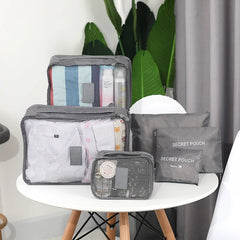 6-Piece Travel Clothes Storage Bags Set - Portable Luggage Organizer for Shoes and Clothes Packing