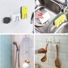 Drain Sink Sponge Organizer Wall Hooks Kitchen Organizer