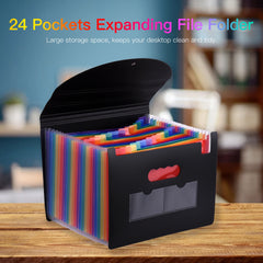 24 Pockets Expanding File Organizer with Cover