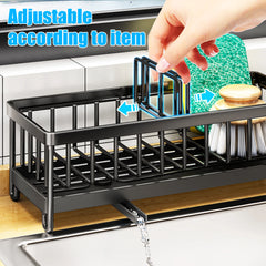 Stainless Steel Sponge Holder for Kitchen Sink Kitchen Sink Caddy Stand Drain Rack Cleaning Brush Soap Organizer