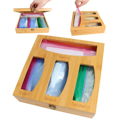 Ziplock Bag Storage Organizer and Dispenser for Kitchen Drawer