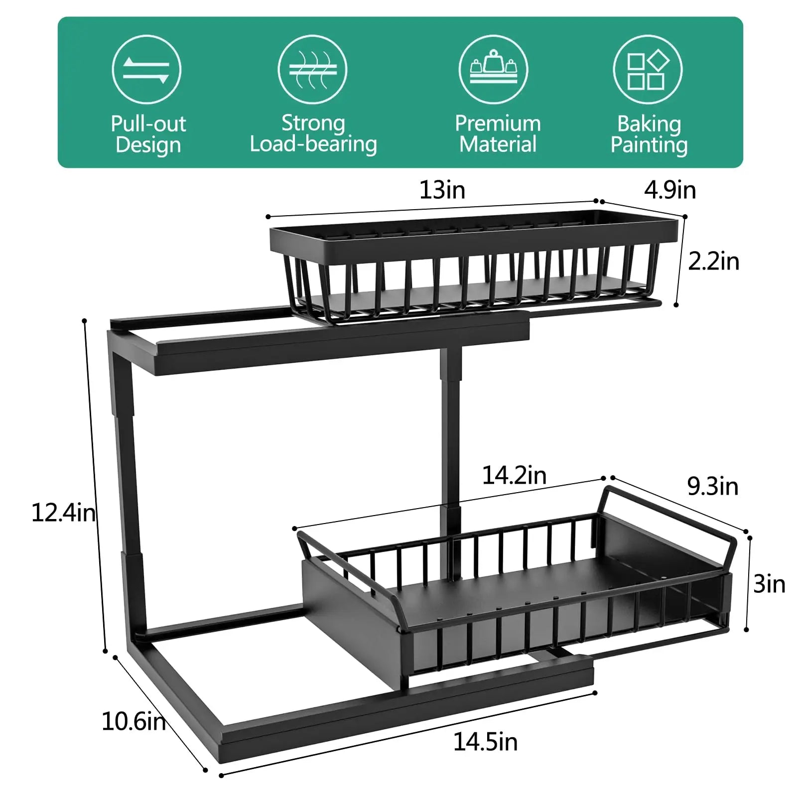 2 Tier Under Sink Organizer and Storage Basket