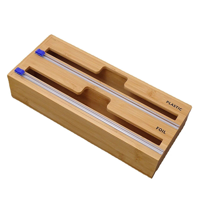 Bamboo Kitchen Organizer with Slide Cutter