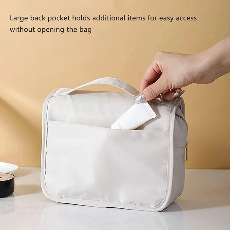 Waterproof Travel Makeup Bag with Hook - High-Quality Toiletries Organizer