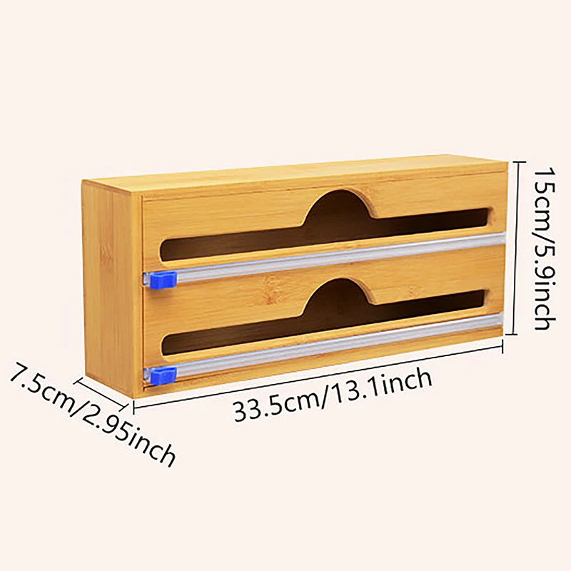 Bamboo Kitchen Organizer with Slide Cutter