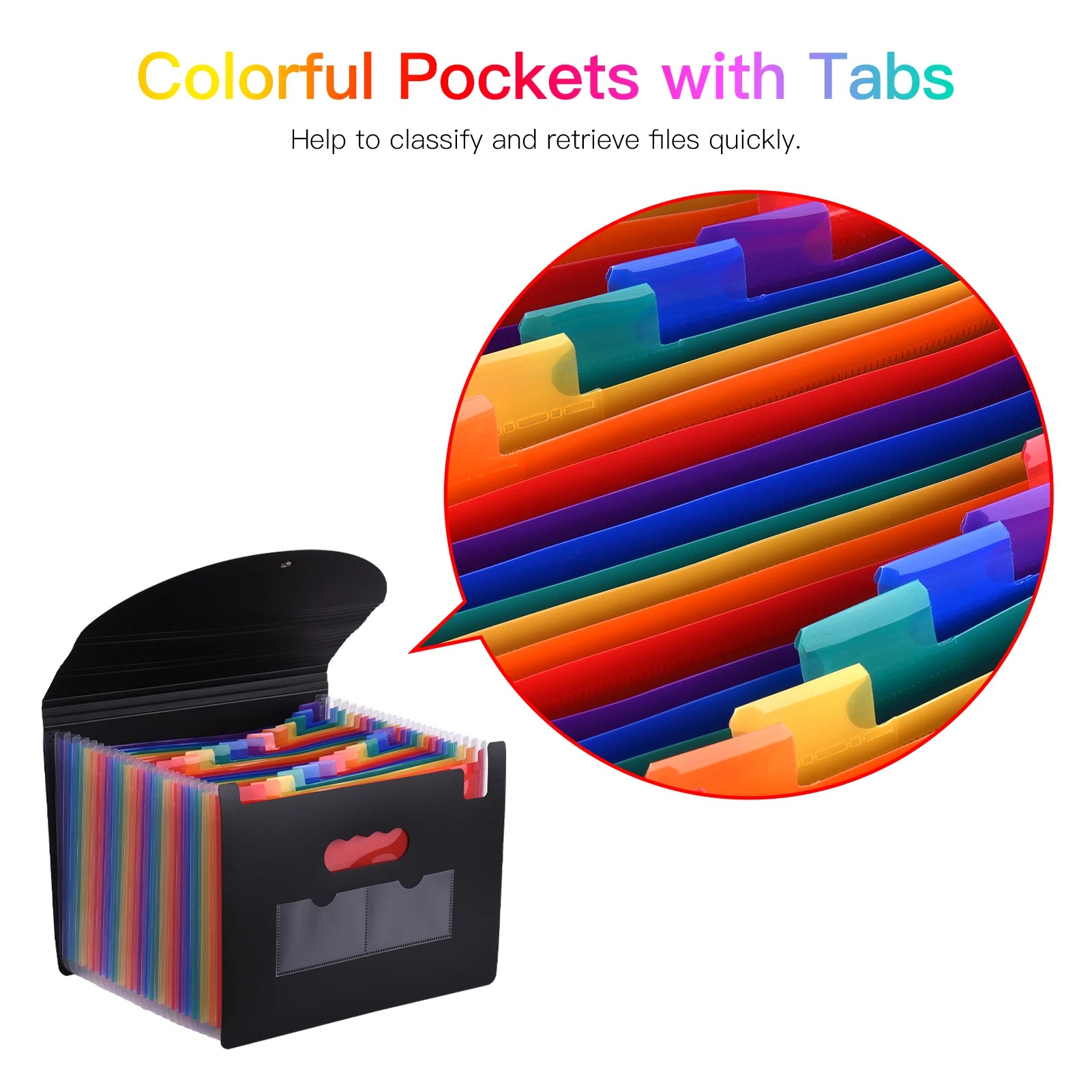 24 Pockets Expanding File Organizer with Cover