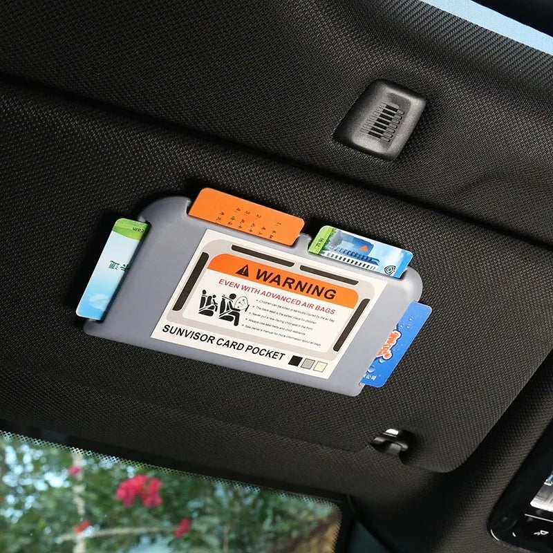 Car Sun Visor Organizer & Parking Card Holder - Auto Interior Storage