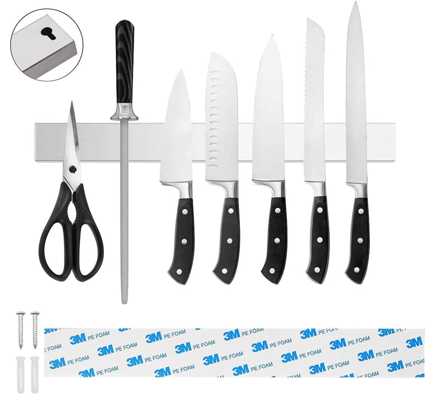 Stainless Steel Magnetic Knife Organizer